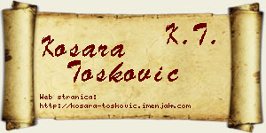 Kosara Tošković vizit kartica